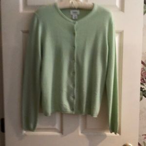 Neiman Marcus Exclusive 100% cashmere mint green cardigan. Size medium.